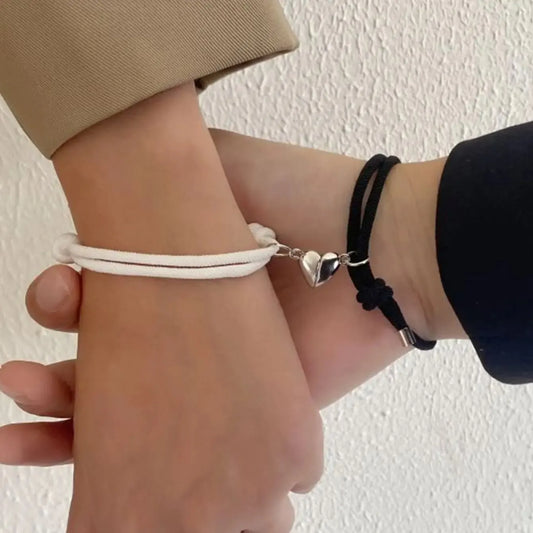 2 Pice Color Black White Hand Rope Love Magnetic Couple Good Friend