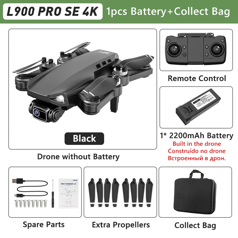 L900 Pro SE MAX GPS Drone 4K Professional Dual HD Camera 5G WIFI FPV 360° Obstacle Avoidance Brushless Motor Rc Quadcopter Drone