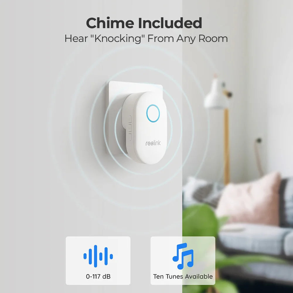 Reolink 5MP PoE Video Doorbell Smart Home Video Intercom Person Detection 180° Wide Angle 2 Way Audio Wired Door Bell with Chime