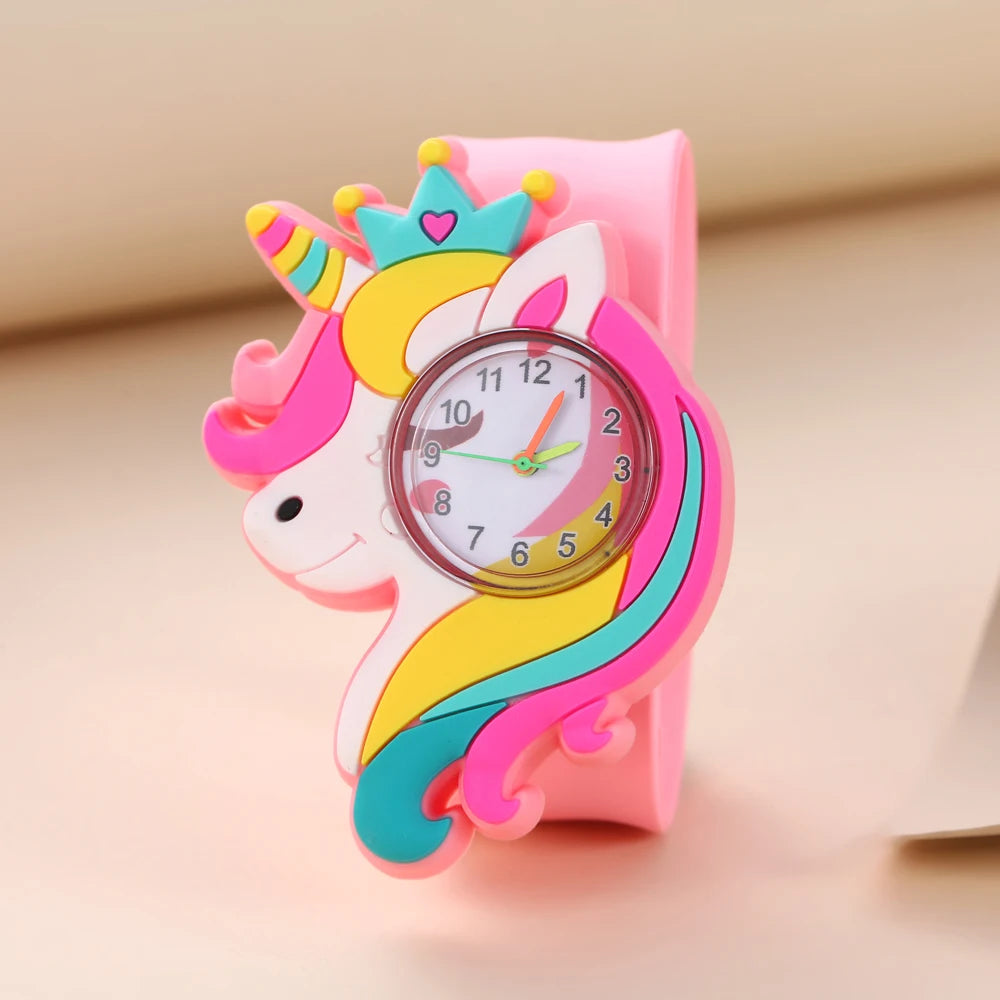 Baby Watch 3D Cartoon Kids Birthday Gift Old Girl Boy Children Study Time Toy Clock Free Spare Battery