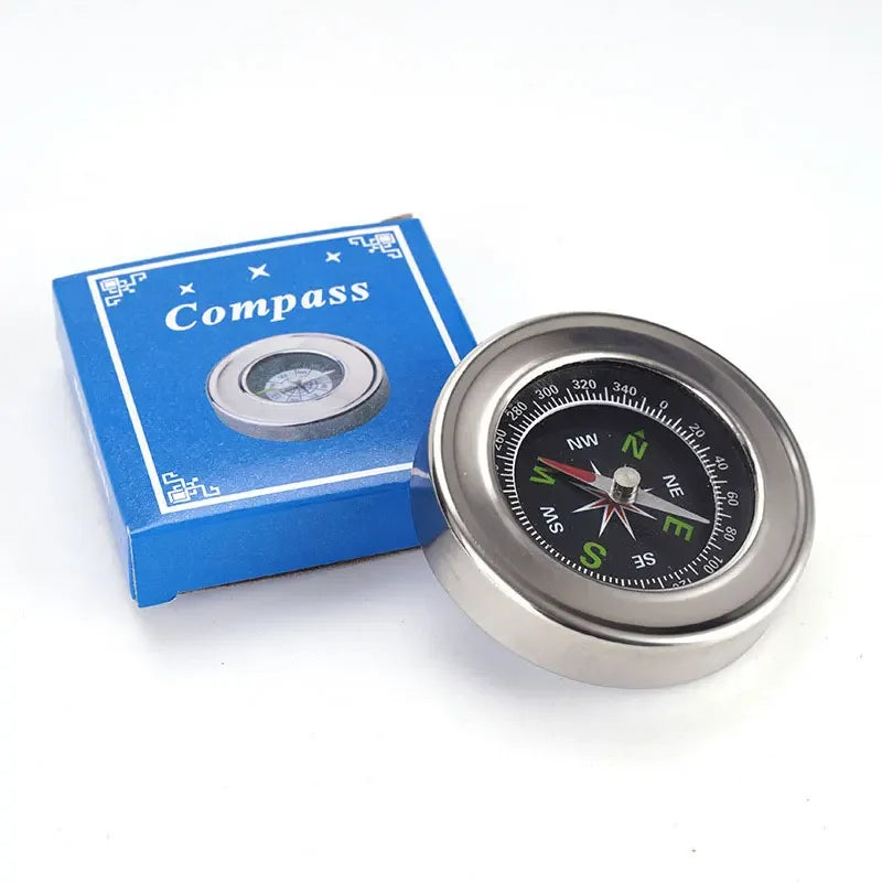 1pc6cm Stainless Steel Chinese Compass English Compass Outdoor Equipment Teaching Supplies Gifts