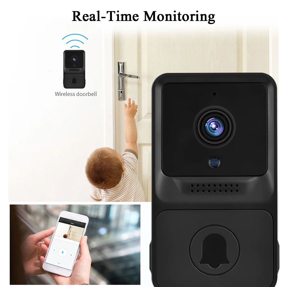 1080P High Resolution Visual Smart Security Doorbell Camera Wireless Video Doorbell with IR Night Vision 2-Way Audio Real-Time