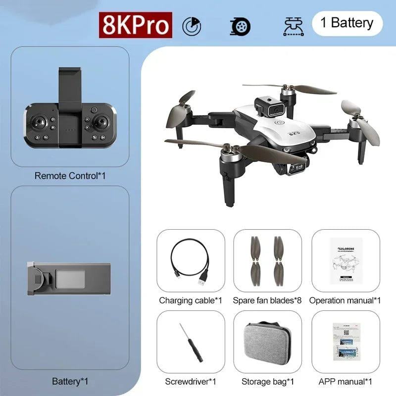 Replace Dji S2S Brushless Drone 4k Profesional 8K HD Dual Camera Obstacle Avoidance Aerial Photography Foldable Quadcopter Toy