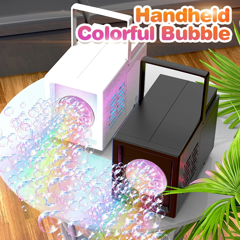 Handheld electric bubble machine, fully automatic outdoor bubble blowing toy [without battery and bubble water]