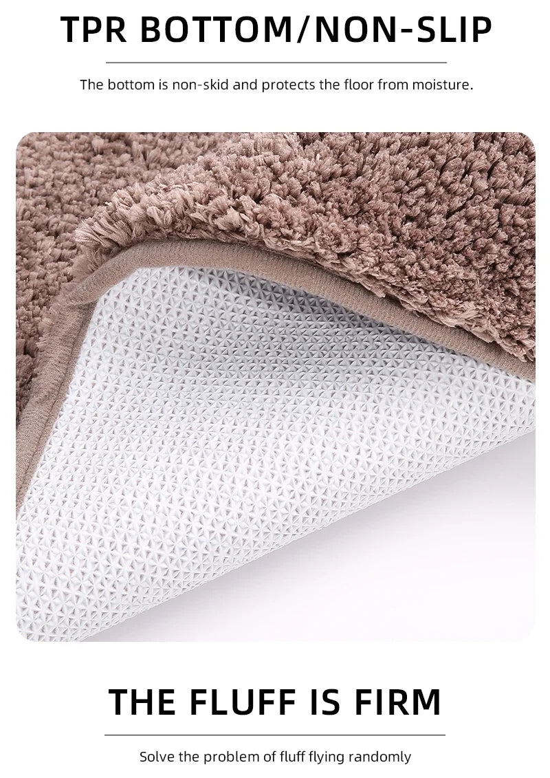 Soft Comfortable Thick Plush Floor Mat,Bathroom Floor Rug,Bedroom Carpet,Living Room Mat,Non-slip Rug,Water Absorption Anti-Slip