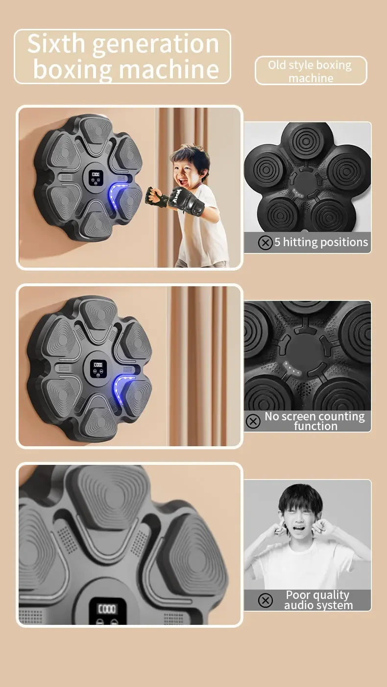 New Smart Music Boxing Machine Adult/Children Sports Fitness Boxing Trainer Home Exercise Response Training Boxing Wall Target