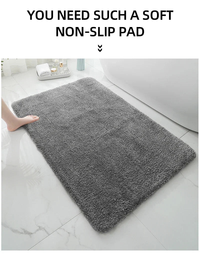 Soft Comfortable Thick Plush Floor Mat,Bathroom Floor Rug,Bedroom Carpet,Living Room Mat,Non-slip Rug,Water Absorption Anti-Slip