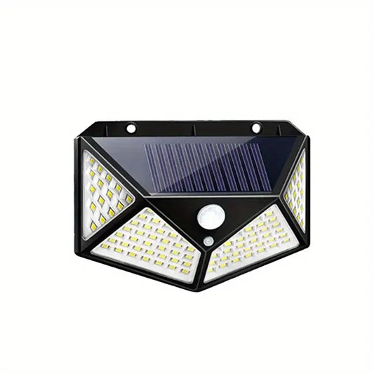 1/2/4/6/8pcs,Solar Outdoor Lighting Porch Light, 100LEDs Courtyard Garden Wall Light, Super Bright Home Guide Light