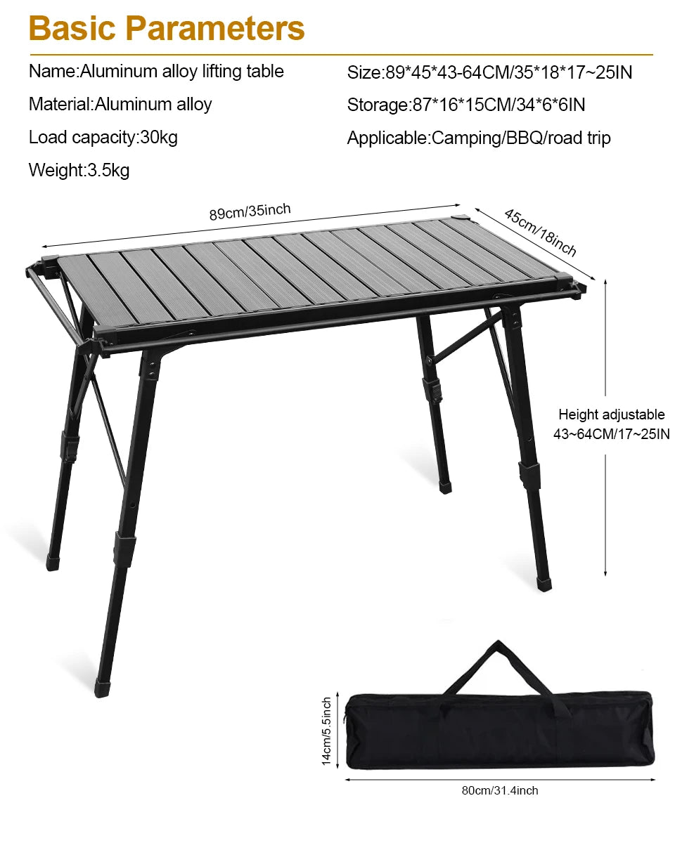 KRC CAMP Camping Folding Table IGT Table Lightweight Camp BBQ Grill Table Outdoor Picnic Fishing Table IGT Set Picnic Equipment