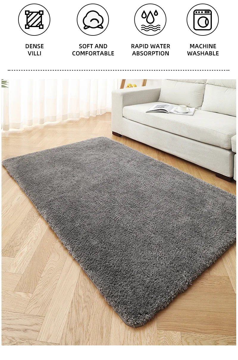 Soft Comfortable Thick Plush Floor Mat,Bathroom Floor Rug,Bedroom Carpet,Living Room Mat,Non-slip Rug,Water Absorption Anti-Slip