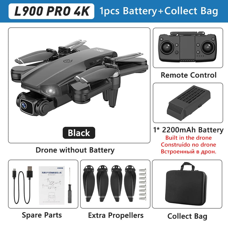 L900 Pro SE MAX GPS Drone 4K Professional Dual HD Camera 5G WIFI FPV 360° Obstacle Avoidance Brushless Motor Rc Quadcopter Drone