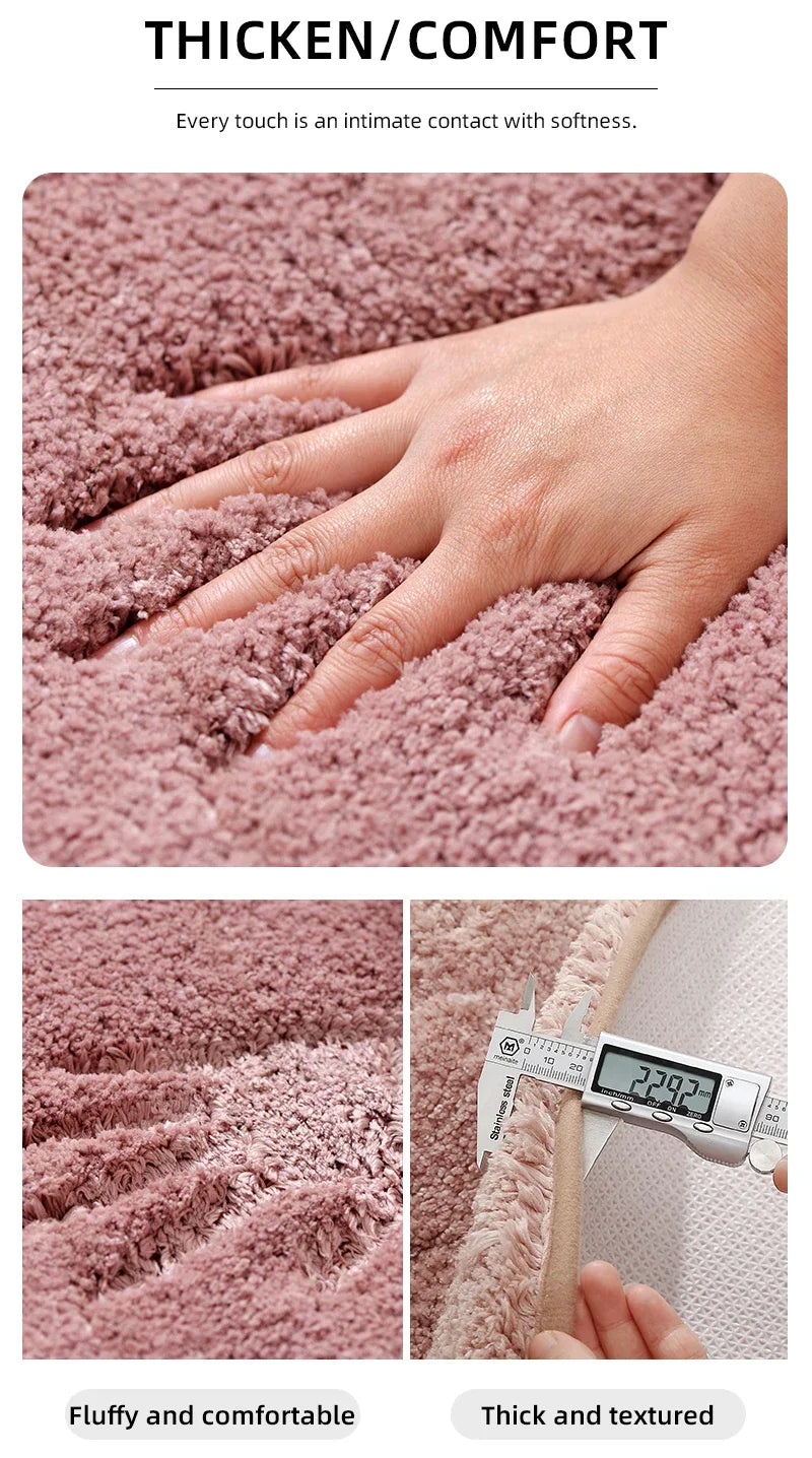 Soft Comfortable Thick Plush Floor Mat,Bathroom Floor Rug,Bedroom Carpet,Living Room Mat,Non-slip Rug,Water Absorption Anti-Slip