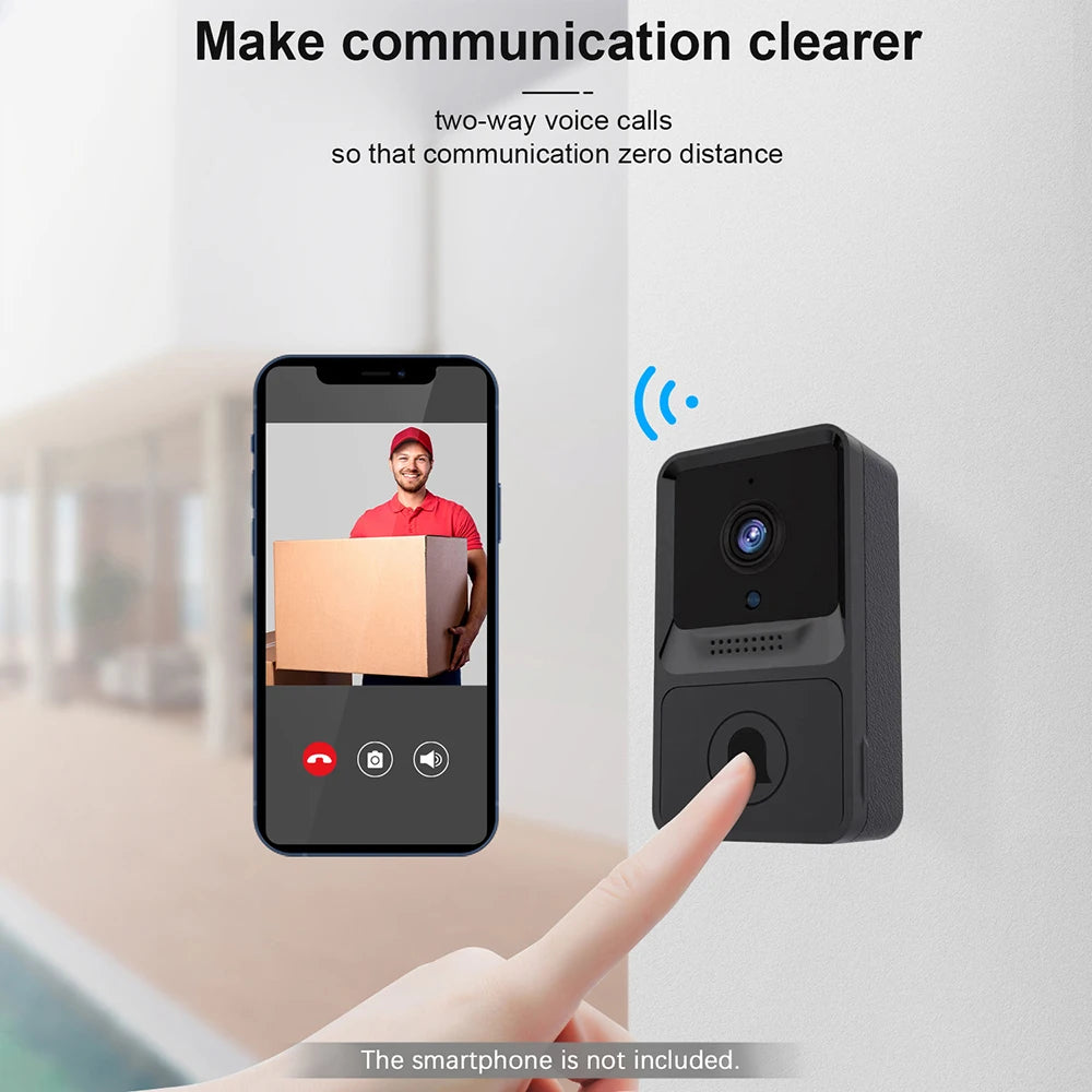 1080P High Resolution Visual Smart Security Doorbell Camera Wireless Video Doorbell with IR Night Vision 2-Way Audio Real-Time