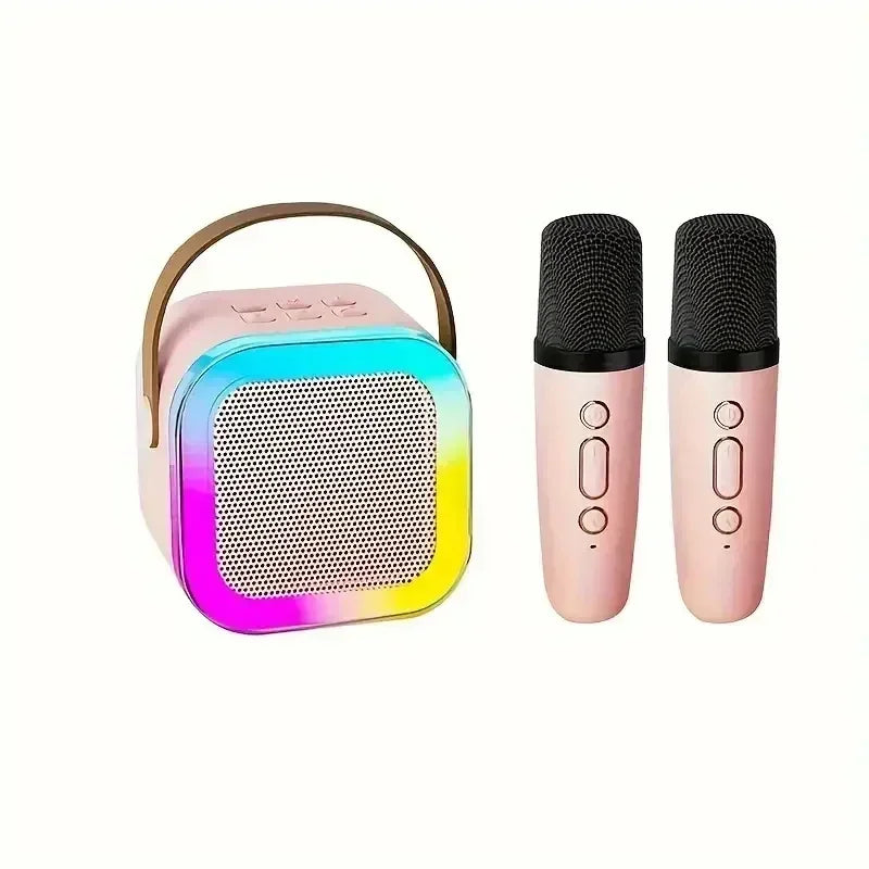 K12 Karaoke Machine Portable Bluetooth 5.3 PA Speaker System with 1-2 Wireless Microphones Home Family Singing Children's Gifts