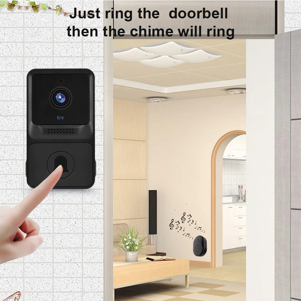 1080P High Resolution Visual Smart Security Doorbell Camera Wireless Video Doorbell with IR Night Vision 2-Way Audio Real-Time