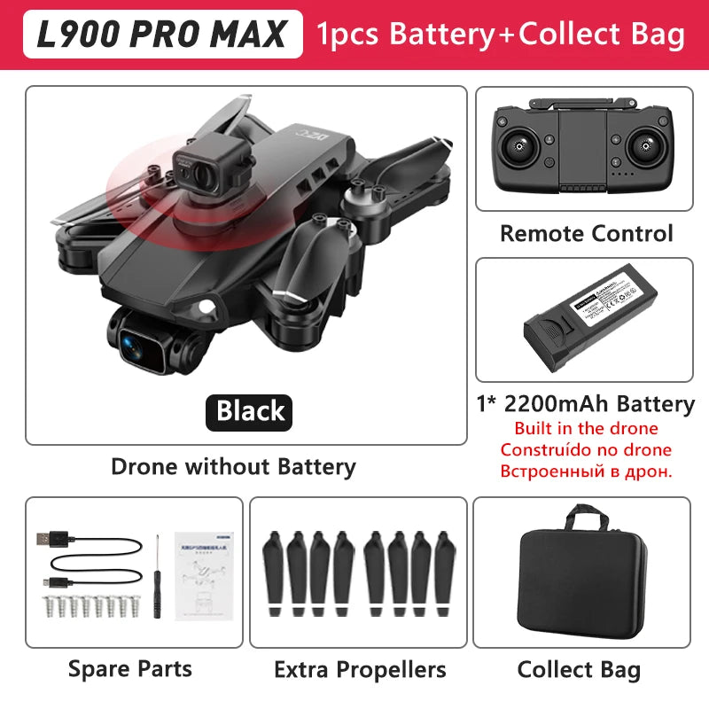 L900 Pro SE MAX GPS Drone 4K Professional Dual HD Camera 5G WIFI FPV 360° Obstacle Avoidance Brushless Motor Rc Quadcopter Drone