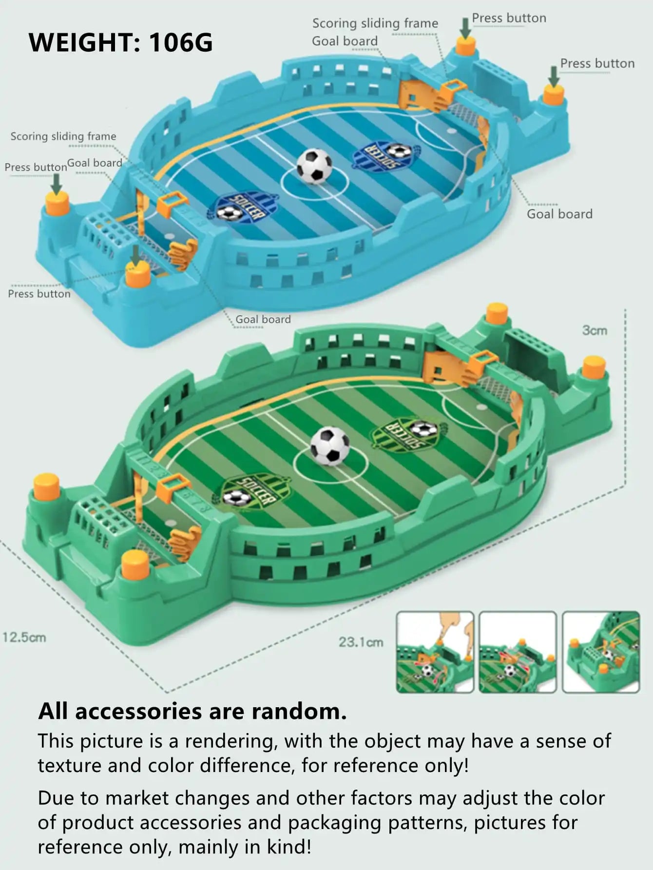 Football Table Mini Tabletop Interactive Game, Soccer Tabletops Competition Sports Games Desktop Catapult Toys for Family Game