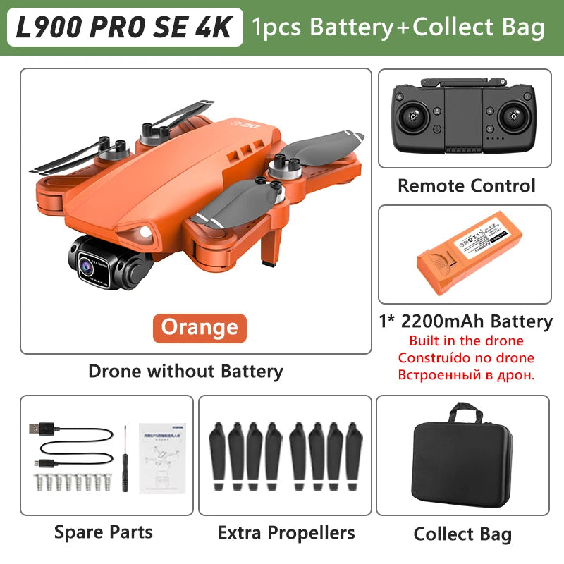 L900 Pro SE MAX GPS Drone 4K Professional Dual HD Camera 5G WIFI FPV 360° Obstacle Avoidance Brushless Motor Rc Quadcopter Drone