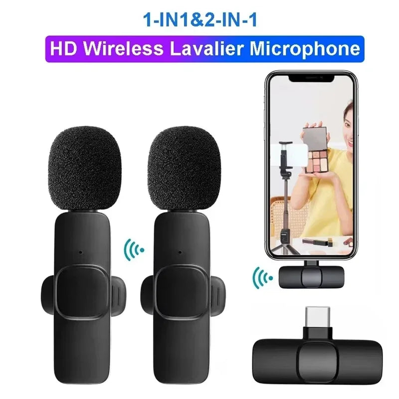 Microphone Wireless Lavalier Microphone for Live Streaming/YouTube/TikTok/Facebook Live Noise Reduction Mic For iPhone/Android