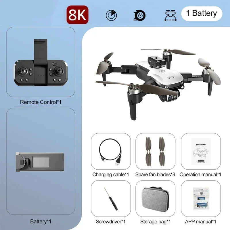 Replace Dji S2S Brushless Drone 4k Profesional 8K HD Dual Camera Obstacle Avoidance Aerial Photography Foldable Quadcopter Toy