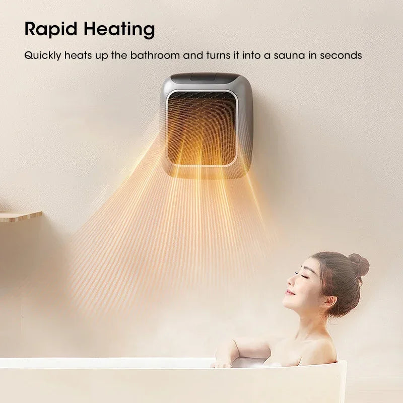 Portable Mini Heater for Home Small Bathroom 800w Wall-mounted Small intelligent bathroom Warm Home Student dormitories