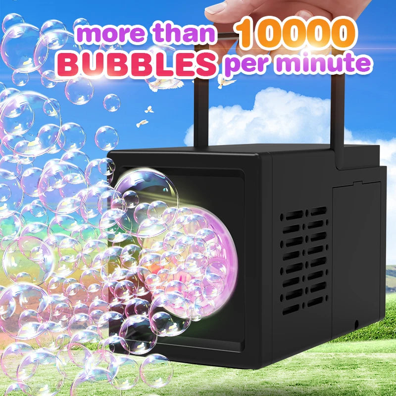 Handheld electric bubble machine, fully automatic outdoor bubble blowing toy [without battery and bubble water]