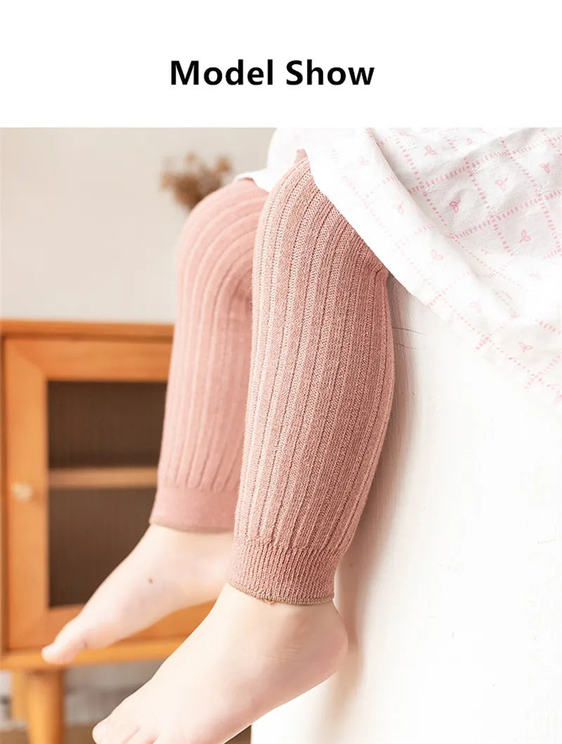 Spring Autumn Baby Boys Girls Pants Newborn Girl Leggings Tights Cotton Stretch Kids Children Knitting Trousers For 0 to 6Years