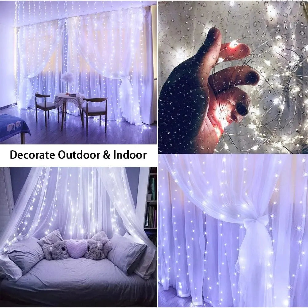 1pc USB 3x3/3*2/3*1 LED Curtain Bedroom Lights Christmas Garland Fairy Light Festoon Wedding Home Bedroom Decoration Lighting