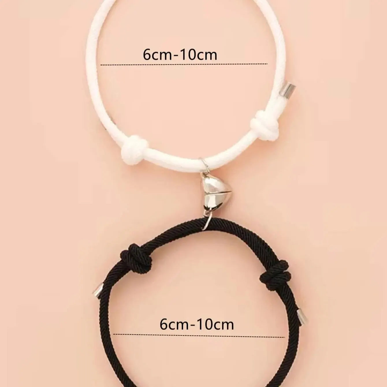 2 Pice Color Black White Hand Rope Love Magnetic Couple Good Friend