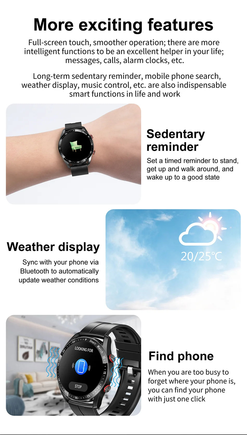 For Watch GT Series Smart Watch Men Women HD Screen Bluetooth Call GPS Tracker Heart Rate IP68 Waterproof SmartWatch 2024 New