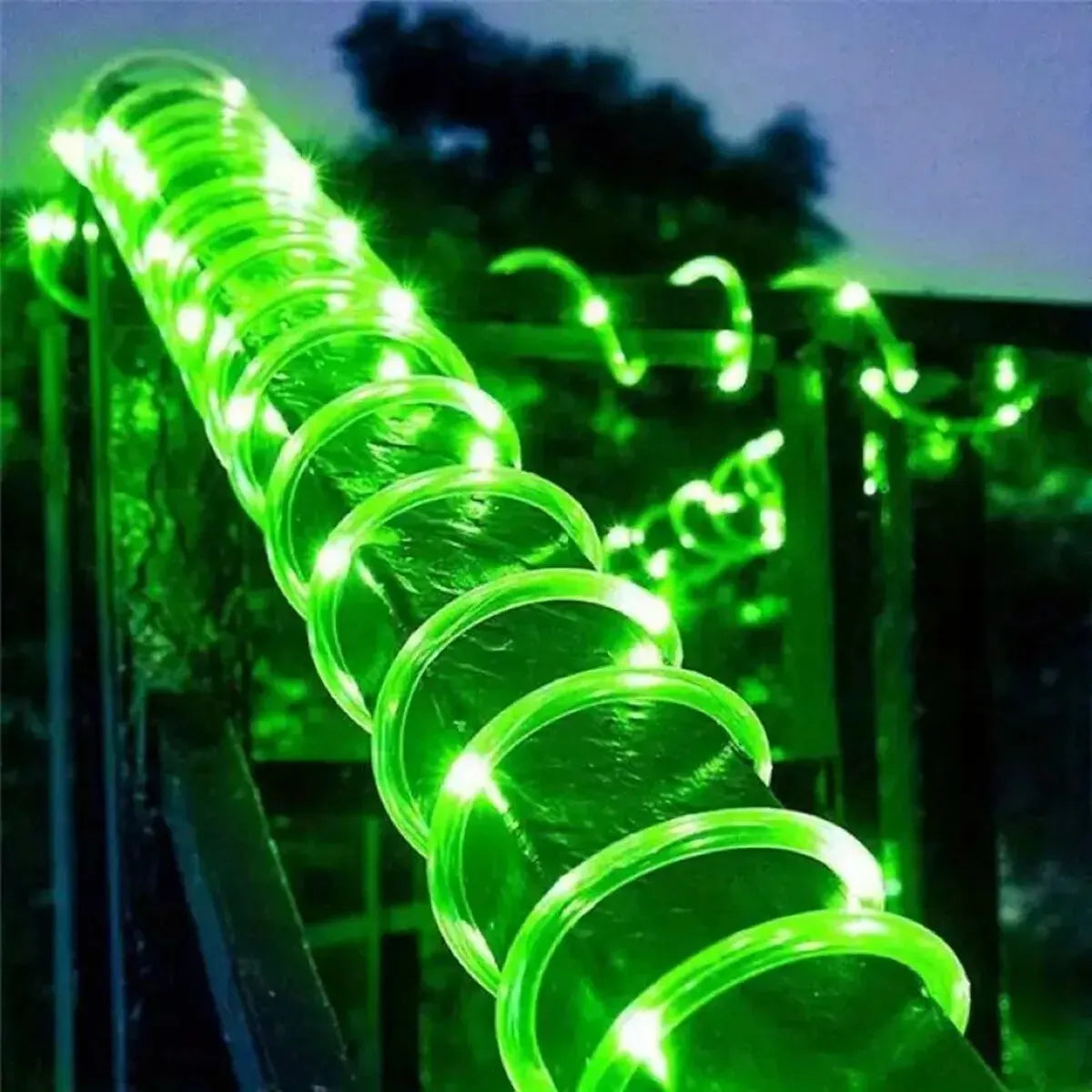 1pc Solar LED String Light 50LED Tube Rope String Lights With 8 Modes Outdoor Waterproof Tube Solar Fence Lights For Home Decor