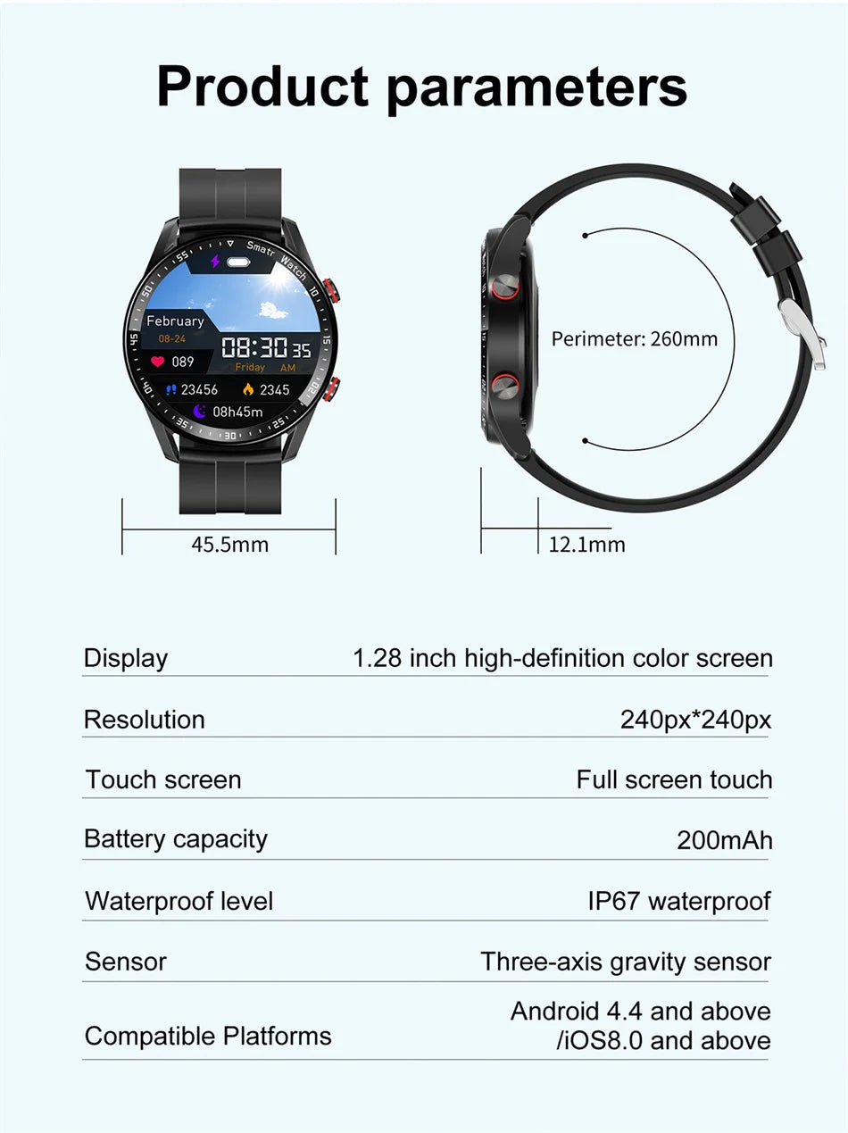 For Watch GT Series Smart Watch Men Women HD Screen Bluetooth Call GPS Tracker Heart Rate IP68 Waterproof SmartWatch 2024 New