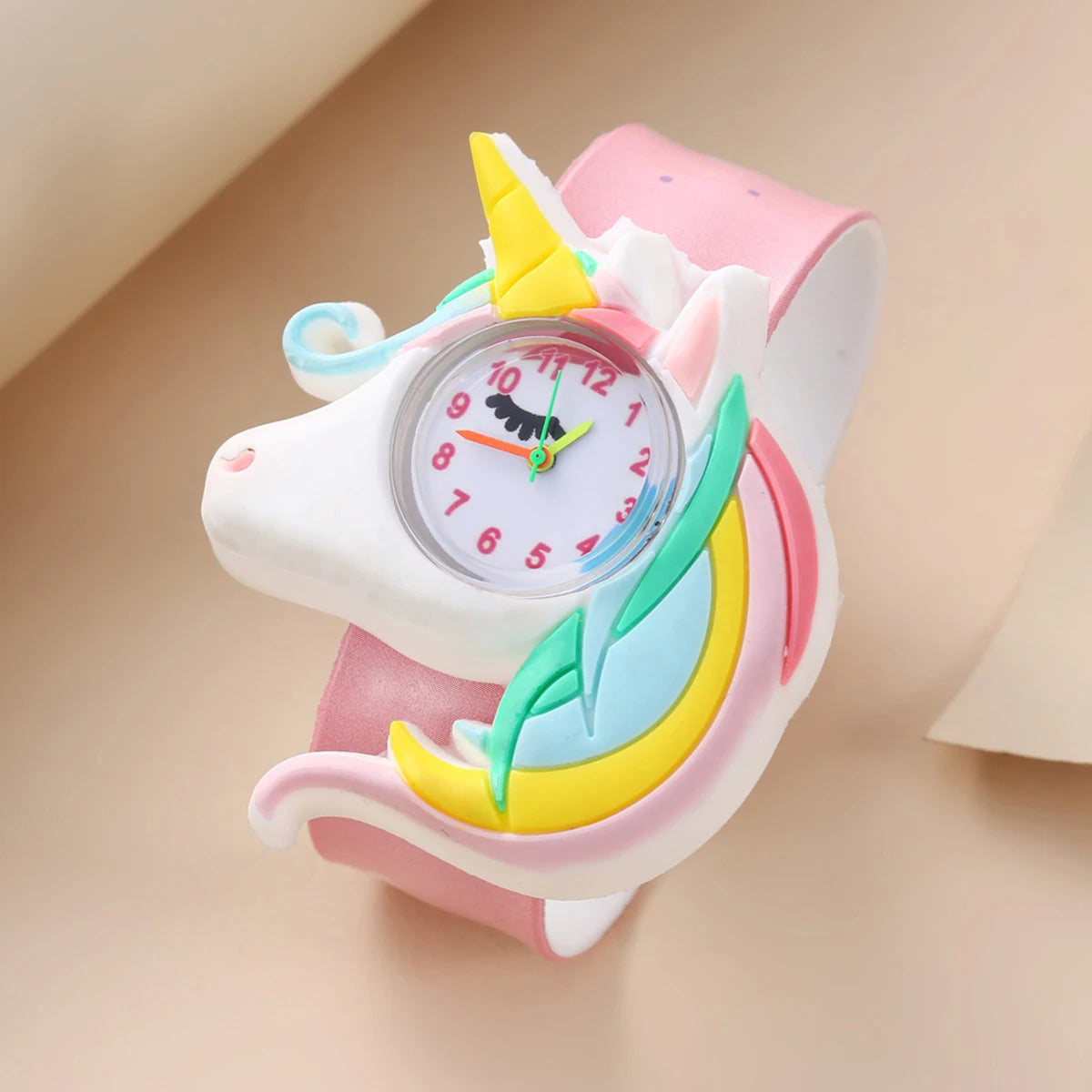 Baby Watch 3D Cartoon Kids Birthday Gift Old Girl Boy Children Study Time Toy Clock Free Spare Battery