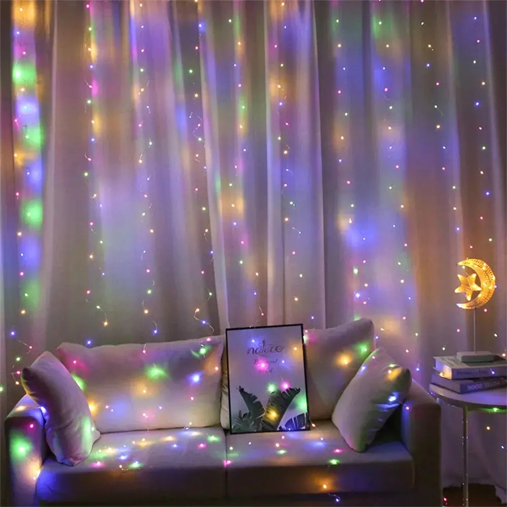 1pc USB 3x3/3*2/3*1 LED Curtain Bedroom Lights Christmas Garland Fairy Light Festoon Wedding Home Bedroom Decoration Lighting